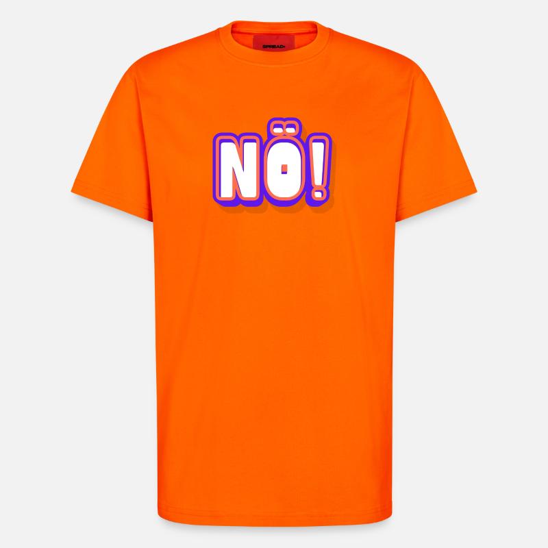 NON ! Lettrage néon pop - T-shirt bio décontracté fabriqué en UE - SUNSET ORANGE