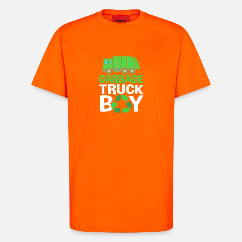 Mülleimer Müllwagen Müllauto Müllmann - T-Shirt - made by SPREAD - SUNSET ORANGE