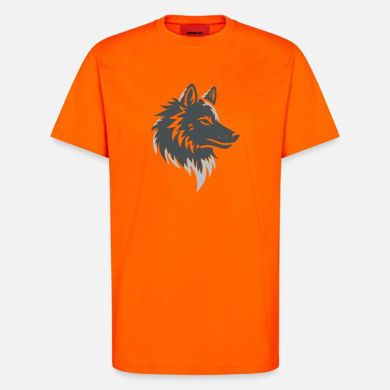 Wolfsruf im Graustil - T-Shirt - made by SPREAD - SUNSET ORANGE