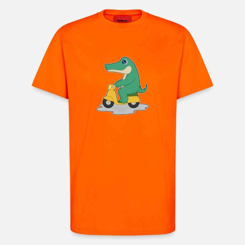 Krokodil Motorroller - T-Shirt - made by SPREAD - SUNSET ORANGE