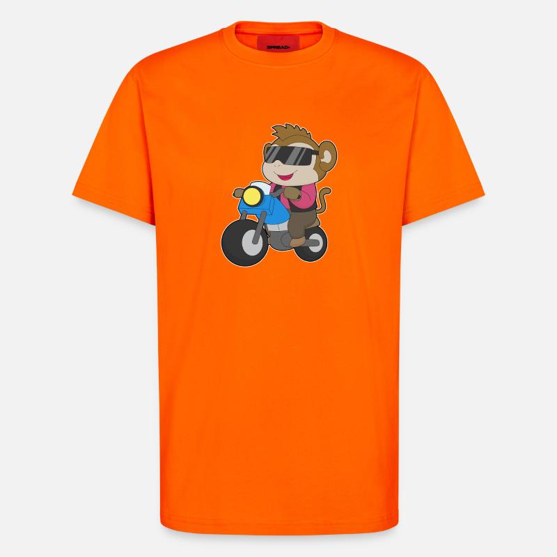 Monkey Motorcycle - T-Shirt - made by SPREAD - SUNSET ORANGE