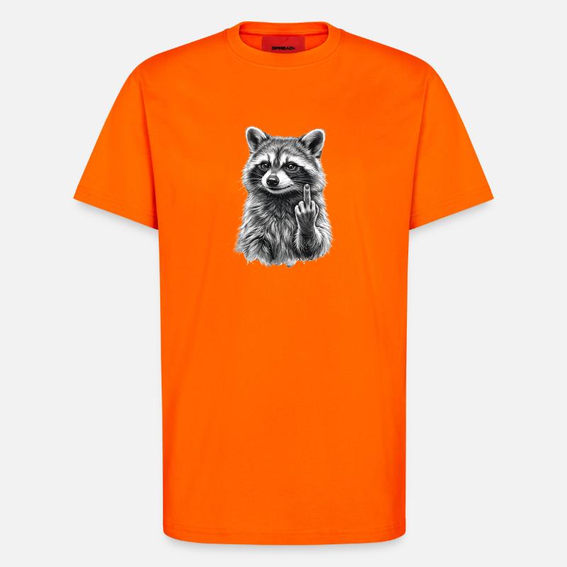 Grumpy Raccoon - T-Shirt - made by SPREAD - SUNSET ORANGE