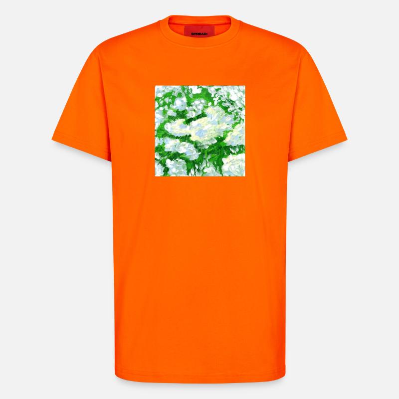 Peintures de sureau - T-shirt bio décontracté fabriqué en UE - SUNSET ORANGE
