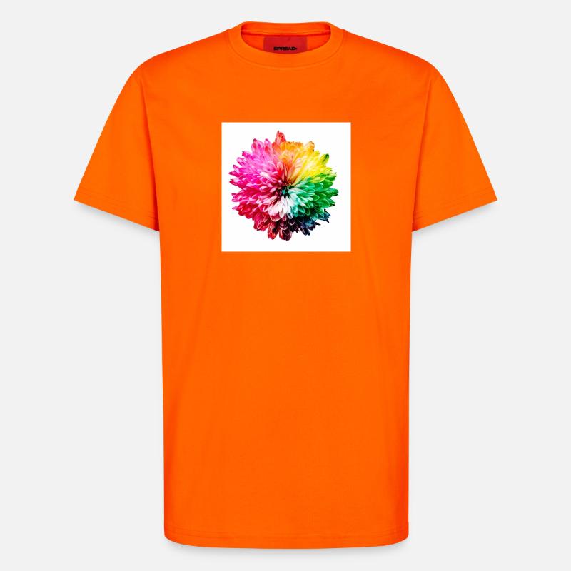 Regenbogen Blüte Explosion - T-Shirt - made by SPREAD - SUNSET ORANGE