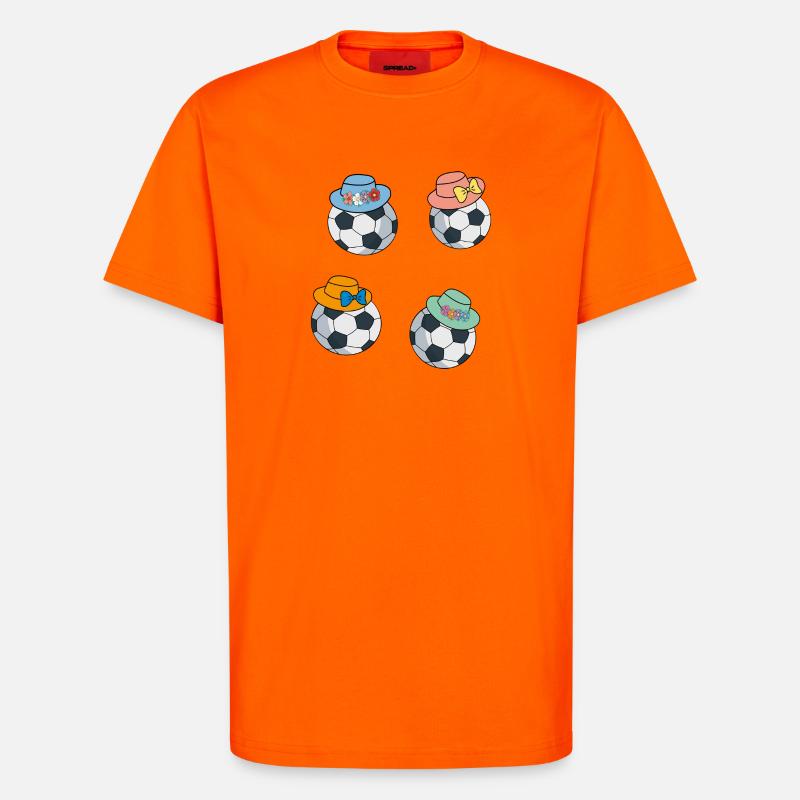 Fußbälle mit Hut - T-Shirt - made by SPREAD - SUNSET ORANGE