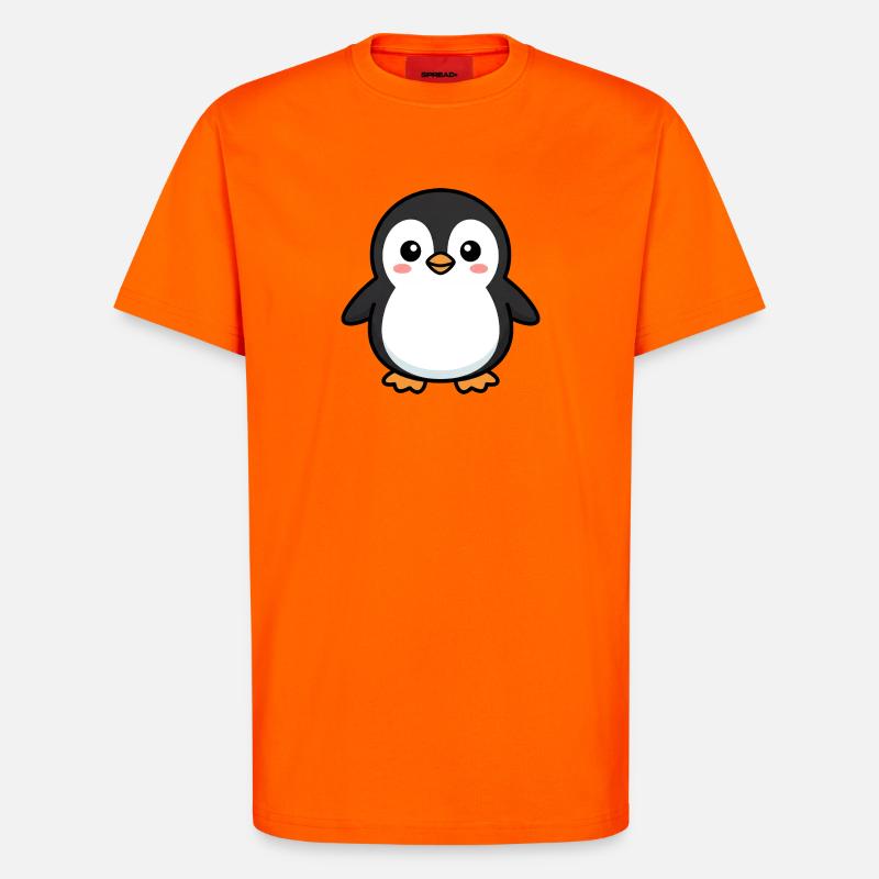 Niedlicher Pinguin-Pixel-Freund - T-Shirt - made by SPREAD - SUNSET ORANGE