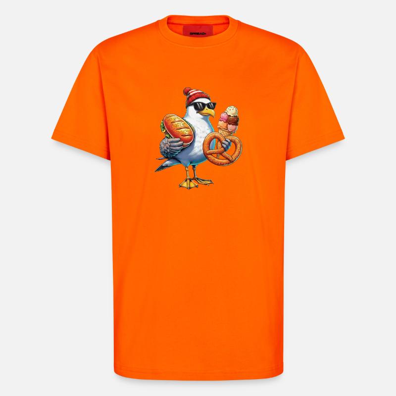 Möwe Brezel Eiscreme - T-Shirt - made by SPREAD - SUNSET ORANGE