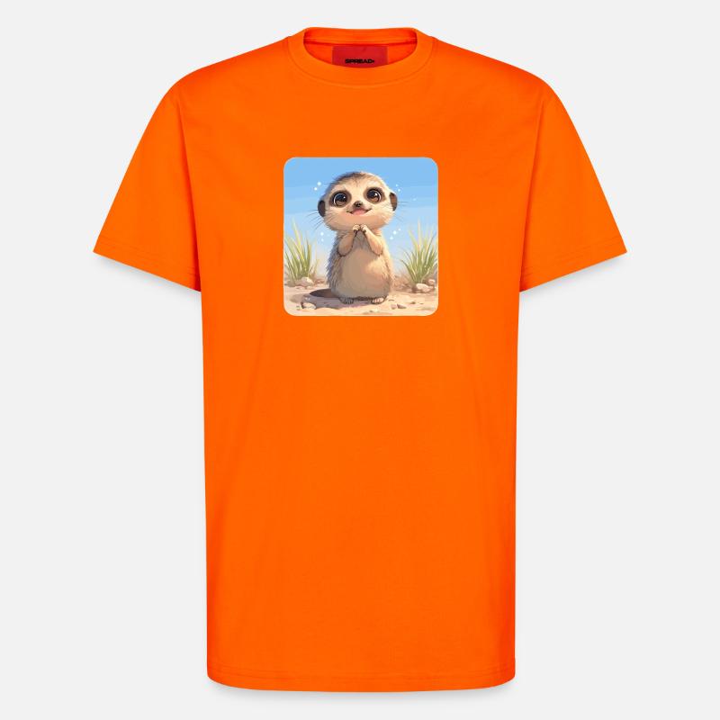 Suricate Erdmännchen - T-shirt bio décontracté fabriqué en UE - SUNSET ORANGE
