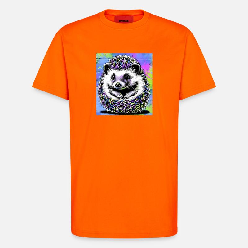hérisson - T-shirt bio décontracté fabriqué en UE - SUNSET ORANGE