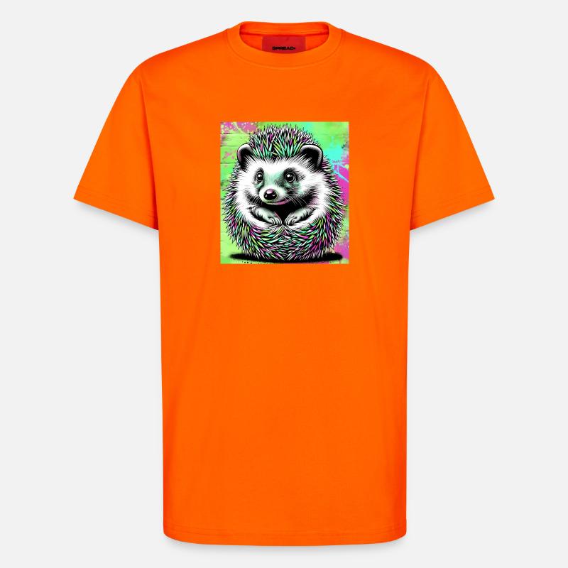 hérisson - T-shirt bio décontracté fabriqué en UE - SUNSET ORANGE