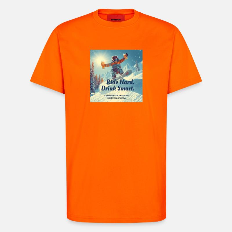 Ride Hard Drink Smart Bergspaß - T-Shirt - made by SPREAD - SUNSET ORANGE