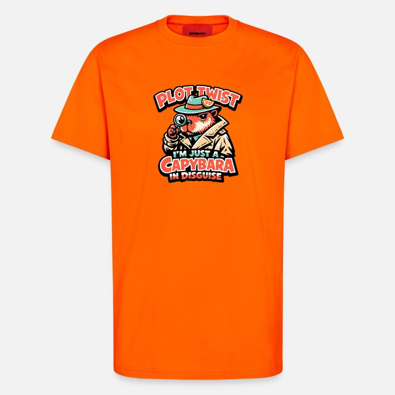 Plot Twist Capybara Detektiv - T-Shirt - made by SPREAD - SUNSET ORANGE