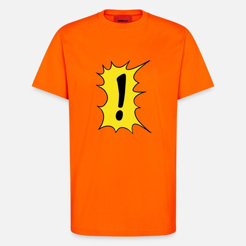 Das Ausrufezeichen im Comic Stil - T-Shirt - made by SPREAD - SUNSET ORANGE