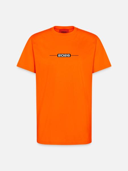 Élément Stroke 2026 - T-shirt bio décontracté fabriqué en UE - SUNSET ORANGE