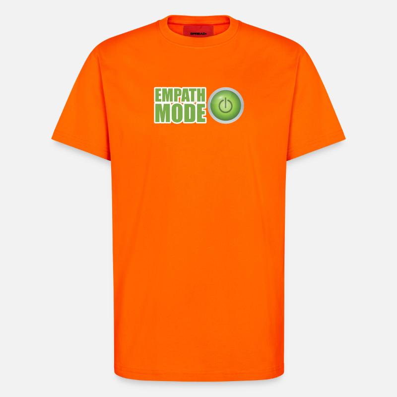 Empath Mode Green Power Button Design - T-Shirt - made by SPREAD - SUNSET ORANGE