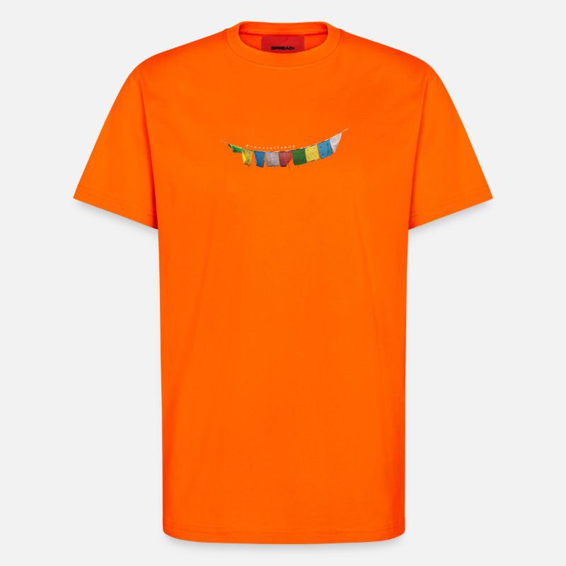 Prayer flags - T-Shirt - made by SPREAD - SUNSET ORANGE