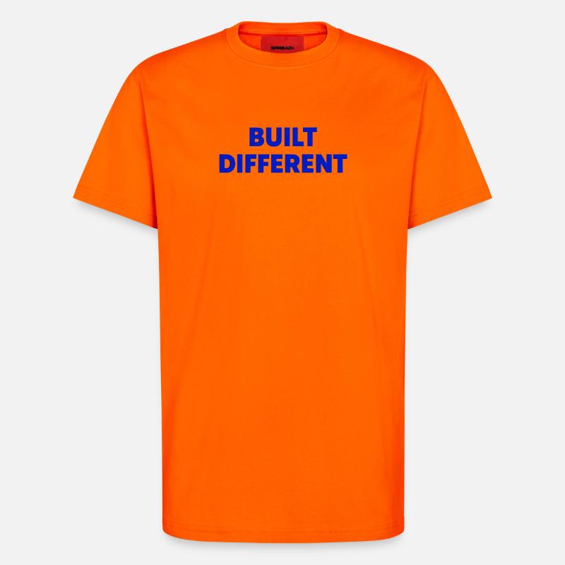 Construction d’un style de motivation différent - T-shirt bio décontracté fabriqué en UE - SUNSET ORANGE