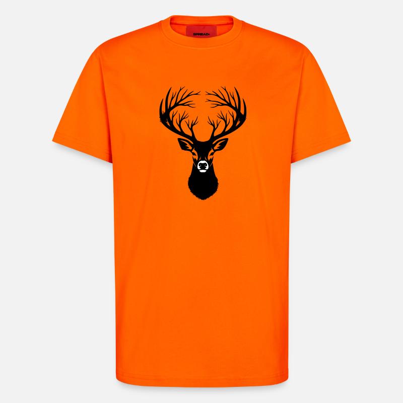 Hirschkopf Geweih Silhouette - T-Shirt - made by SPREAD - SUNSET ORANGE