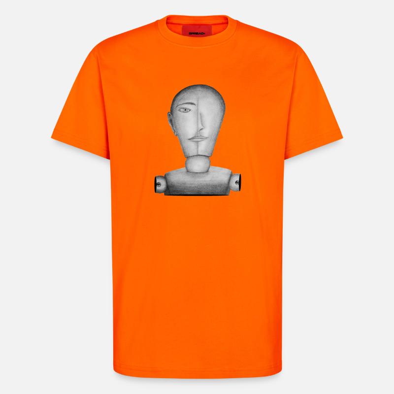 Zeichenpuppe gezeichnet - T-Shirt - made by SPREAD - SUNSET ORANGE