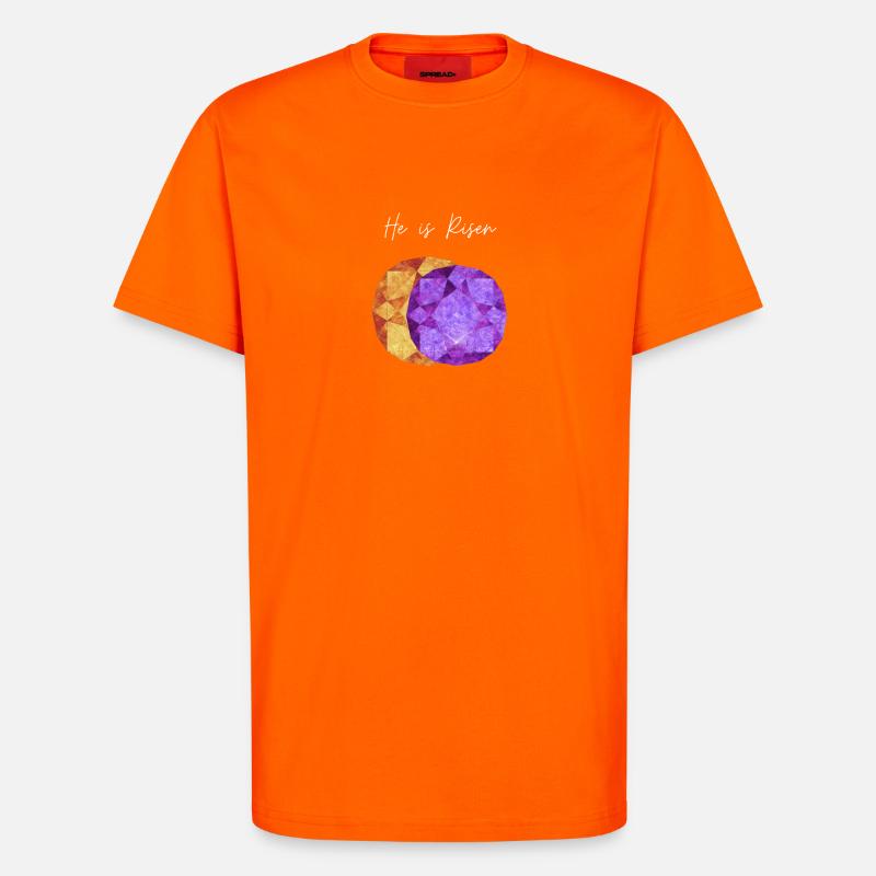 He is Risen Geometric Gem - T-Shirt - made by SPREAD - SUNSET ORANGE