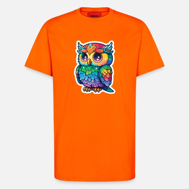 Farbenfrohe Eulenillustration - T-Shirt - made by SPREAD - SUNSET ORANGE