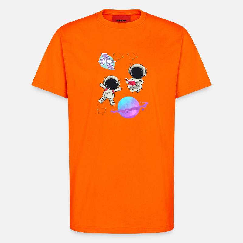 Bunte Astronauten im Orbit - T-Shirt - made by SPREAD - SUNSET ORANGE