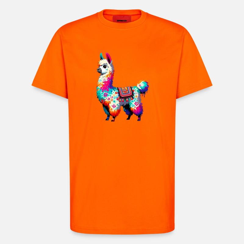 Alpaca - T-Shirt - made by SPREAD - SUNSET ORANGE