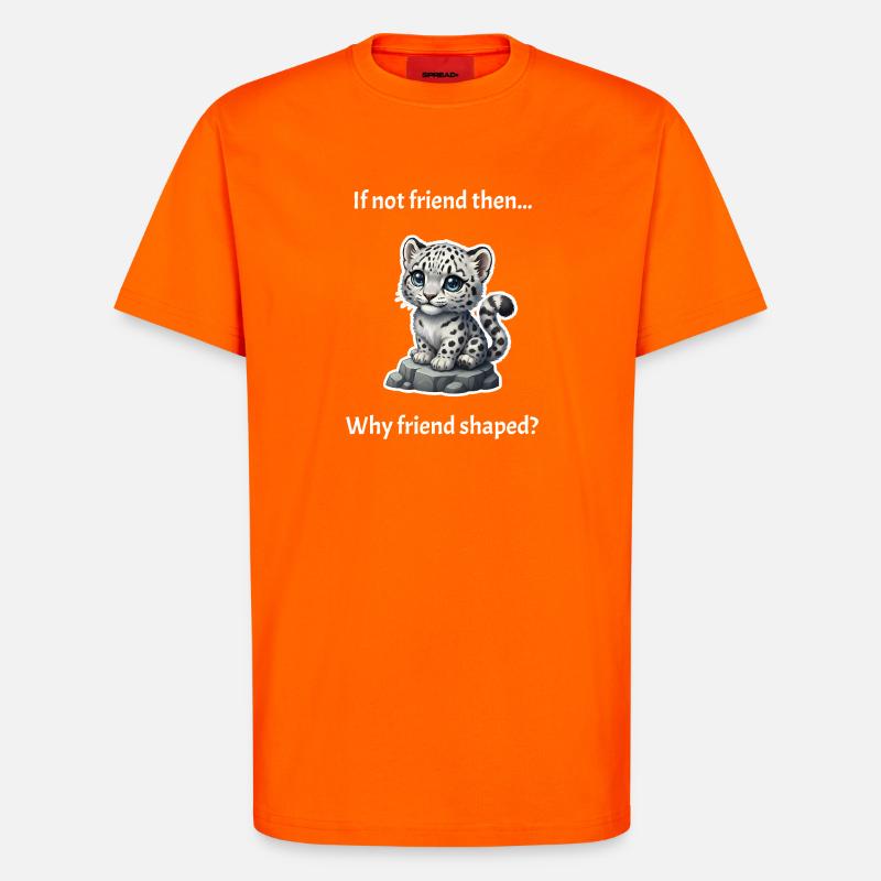 Schneeleopard in Freundschaftsform - T-Shirt - made by SPREAD - SUNSET ORANGE