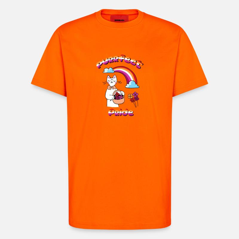 Fierté parfaite - T-shirt bio décontracté fabriqué en UE - SUNSET ORANGE