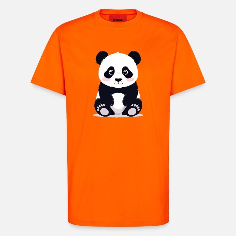 Sitzender Kuschelpanda kleiner süßer Pandabär - T-Shirt - made by SPREAD - SUNSET ORANGE