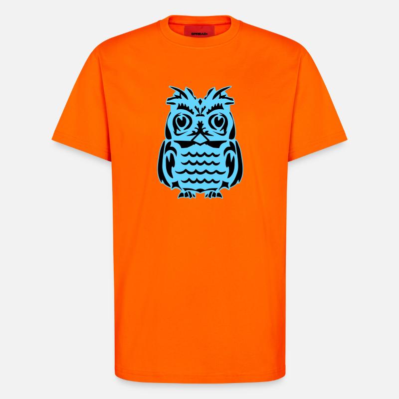 Lichtblaue abstrakte Eule - T-Shirt - made by SPREAD - SUNSET ORANGE