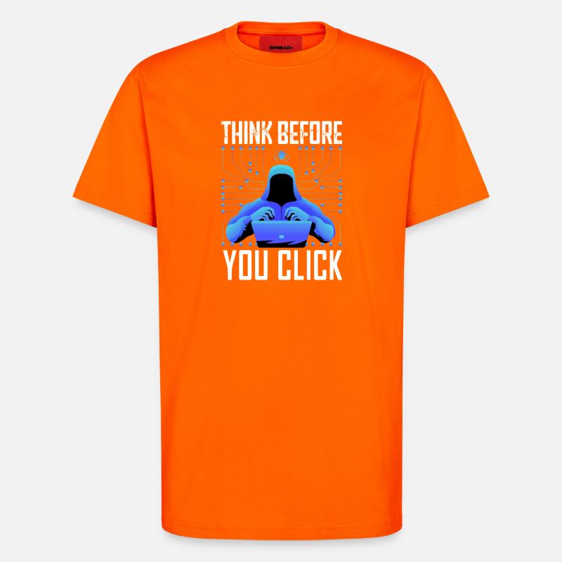 Hacker-Hacker-Hacker-Programmierer Linux Cybersicherheitsdaten - T-Shirt - made by SPREAD - SUNSET ORANGE