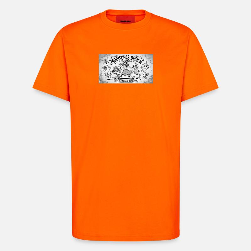 Nähkunst Modedesign Comic - T-Shirt - made by SPREAD - SUNSET ORANGE
