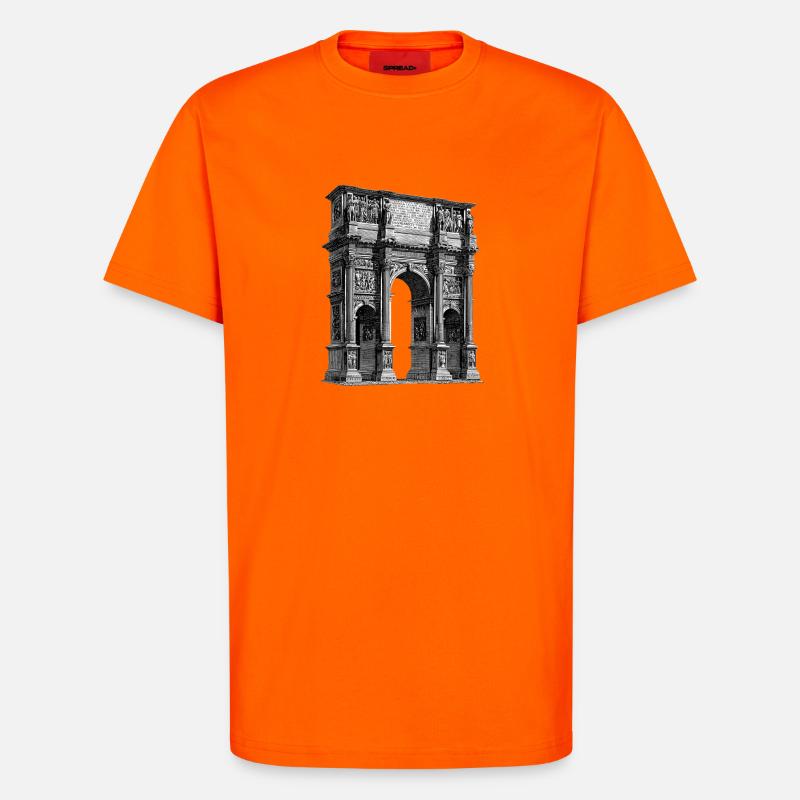 Römischer Triumphbogen – Antiker Stich - T-Shirt - made by SPREAD - SUNSET ORANGE