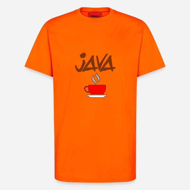 café java - T-shirt bio décontracté fabriqué en UE - SUNSET ORANGE