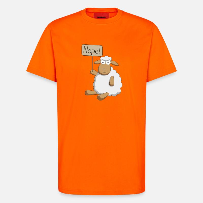 Nope! - protesting sheep - T-Shirt - made by SPREAD - SUNSET ORANGE