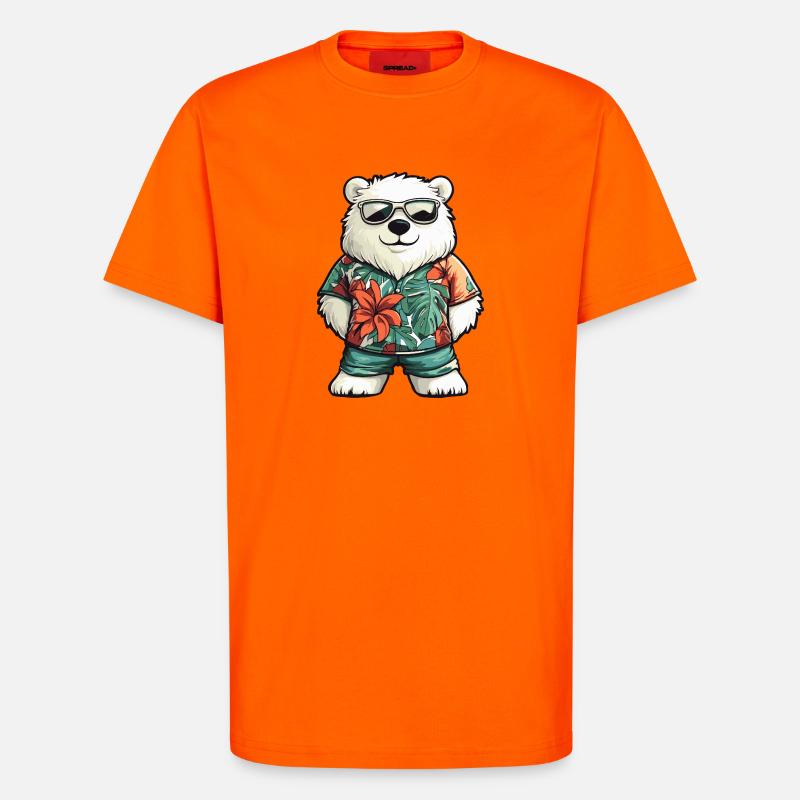 Polar Bear Comic Vacation - T-Shirt - made by SPREAD - SUNSET ORANGE