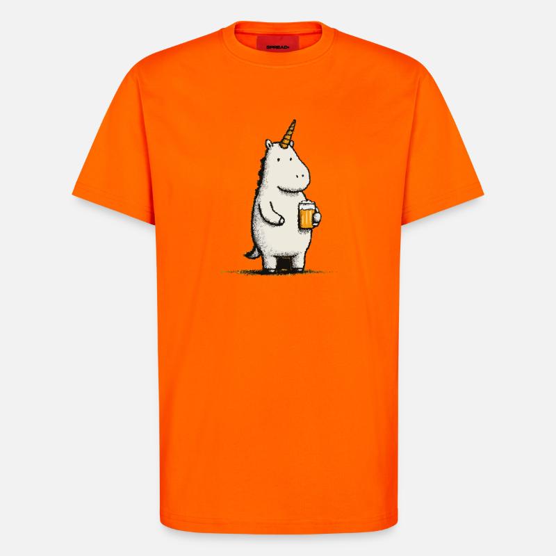 Süßes Einhorn mit Bierglas - T-Shirt - made by SPREAD - SUNSET ORANGE