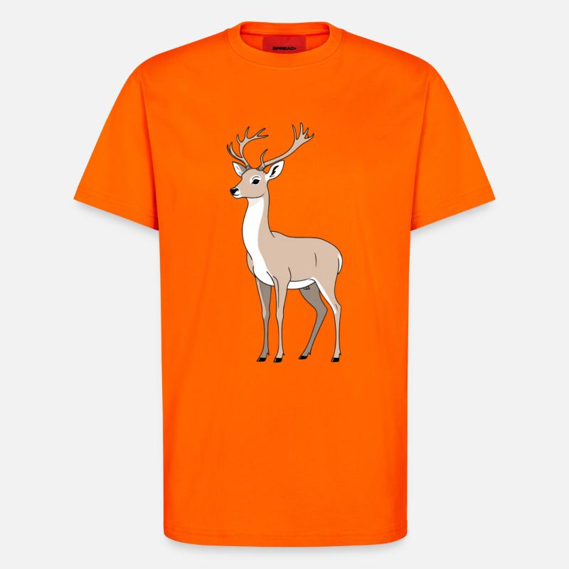 Hirsch mit elegantem Geweih - T-Shirt - made by SPREAD - SUNSET ORANGE