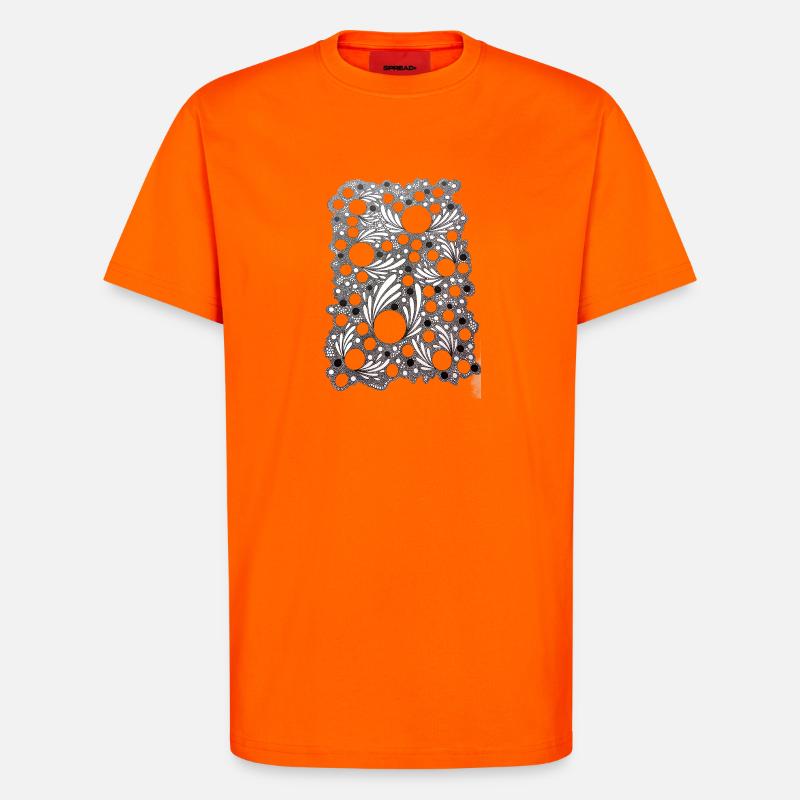 Blattblasen Lace Muster - T-Shirt - made by SPREAD - SUNSET ORANGE