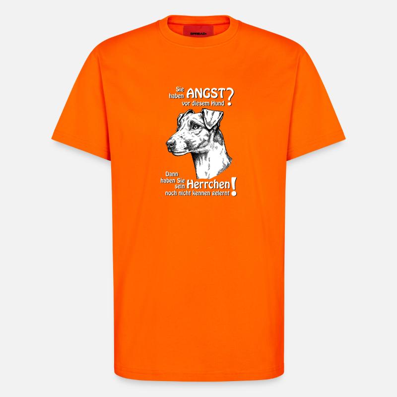 Angst vor Foxterrier? Herrchen - T-Shirt - made by SPREAD - SUNSET ORANGE