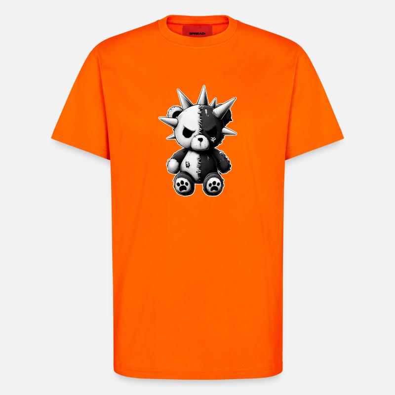 Split Skull Plüschbär Punk - T-Shirt - made by SPREAD - SUNSET ORANGE