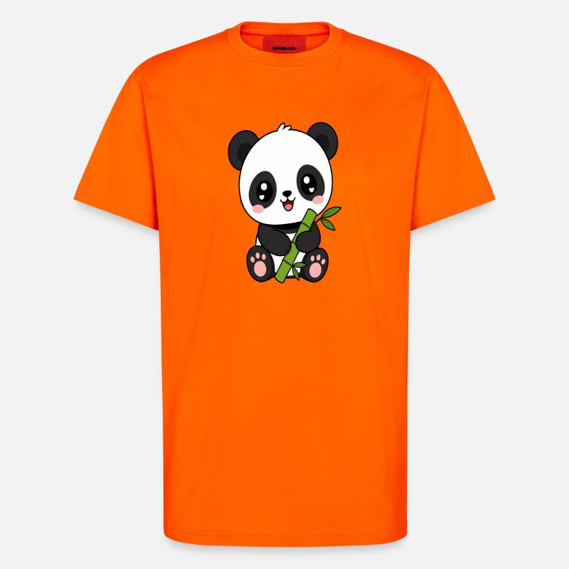 Panda Bamboo Charm - T-Shirt - made by SPREAD - SUNSET ORANGE