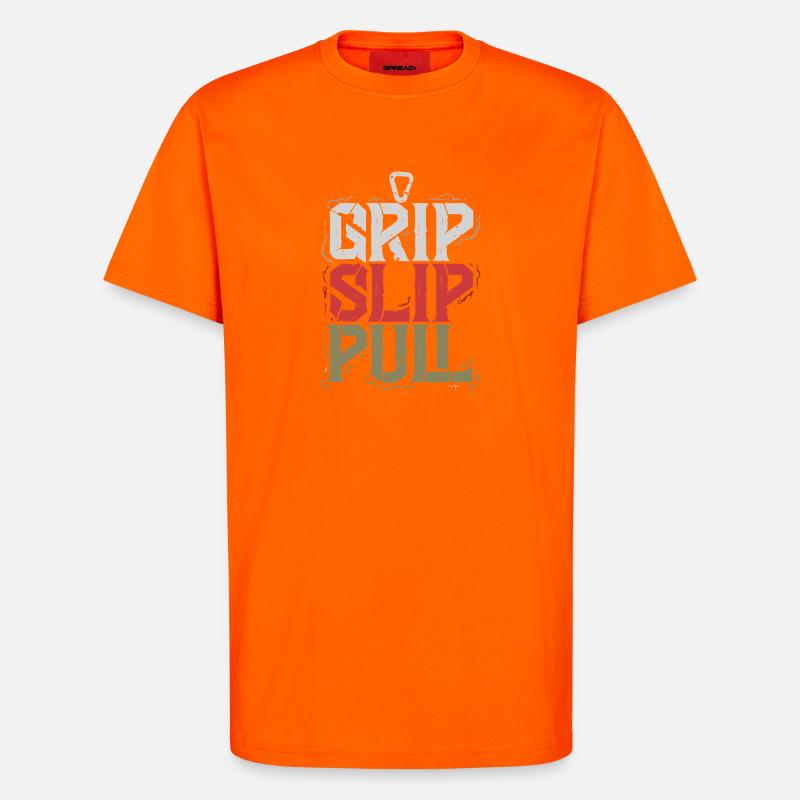 Grip Slip Pull - T-shirt bio décontracté fabriqué en UE - SUNSET ORANGE