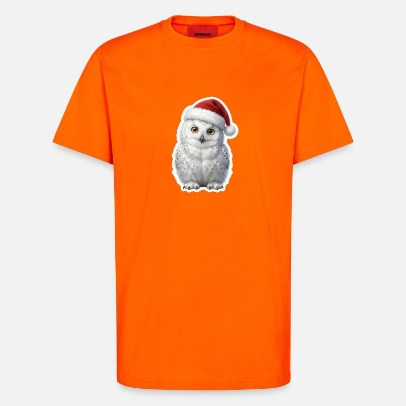 Weise Schnee Eule in Weihnachtsstimmung - T-Shirt - made by SPREAD - SUNSET ORANGE