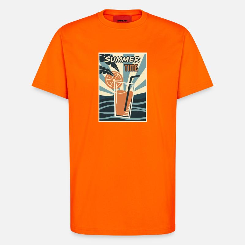 Sommerzeit Orange Drink Retro - T-Shirt - made by SPREAD - SUNSET ORANGE