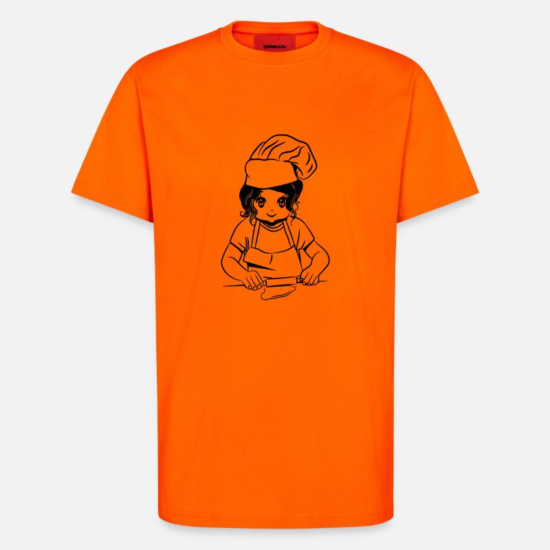 kochen mädchen backen - T-Shirt - made by SPREAD - SUNSET ORANGE