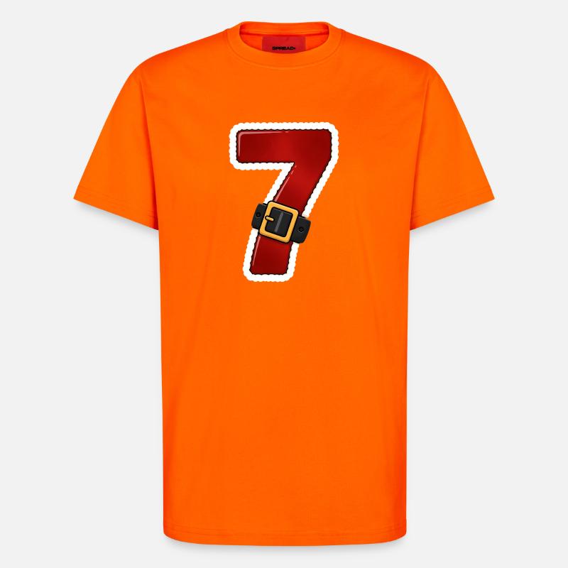 Roter Sieben mit Gürtel - T-Shirt - made by SPREAD - SUNSET ORANGE