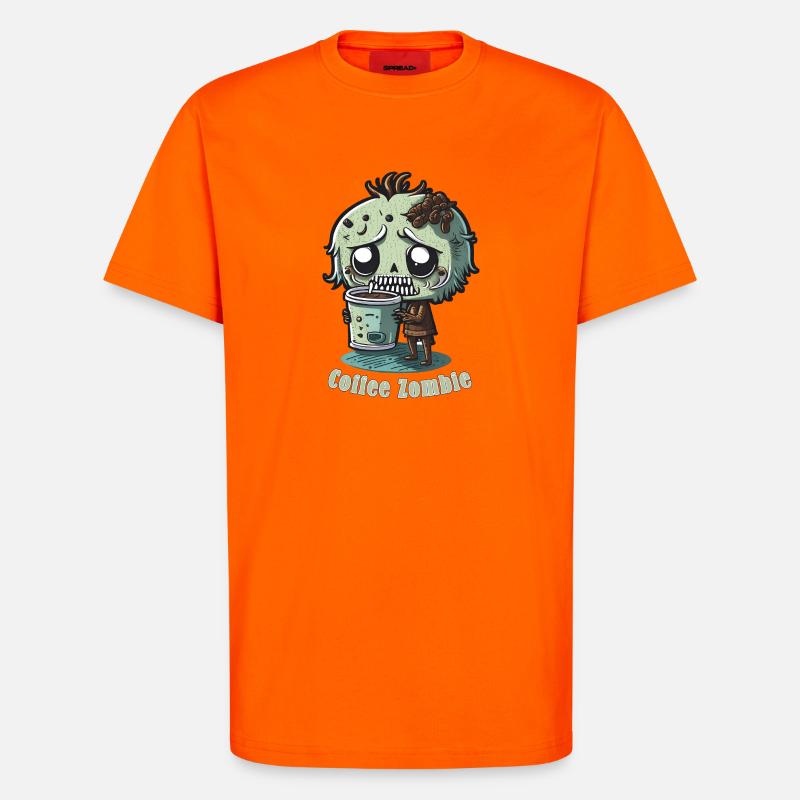 Kaffeemonster  - Koffein Zombie - Morgenmuffel - T-Shirt - made by SPREAD - SUNSET ORANGE