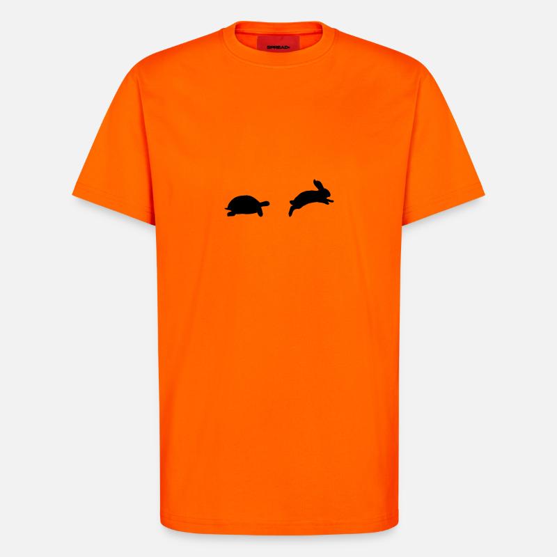 Turtle and hare - T-Shirt - made by SPREAD - SUNSET ORANGE